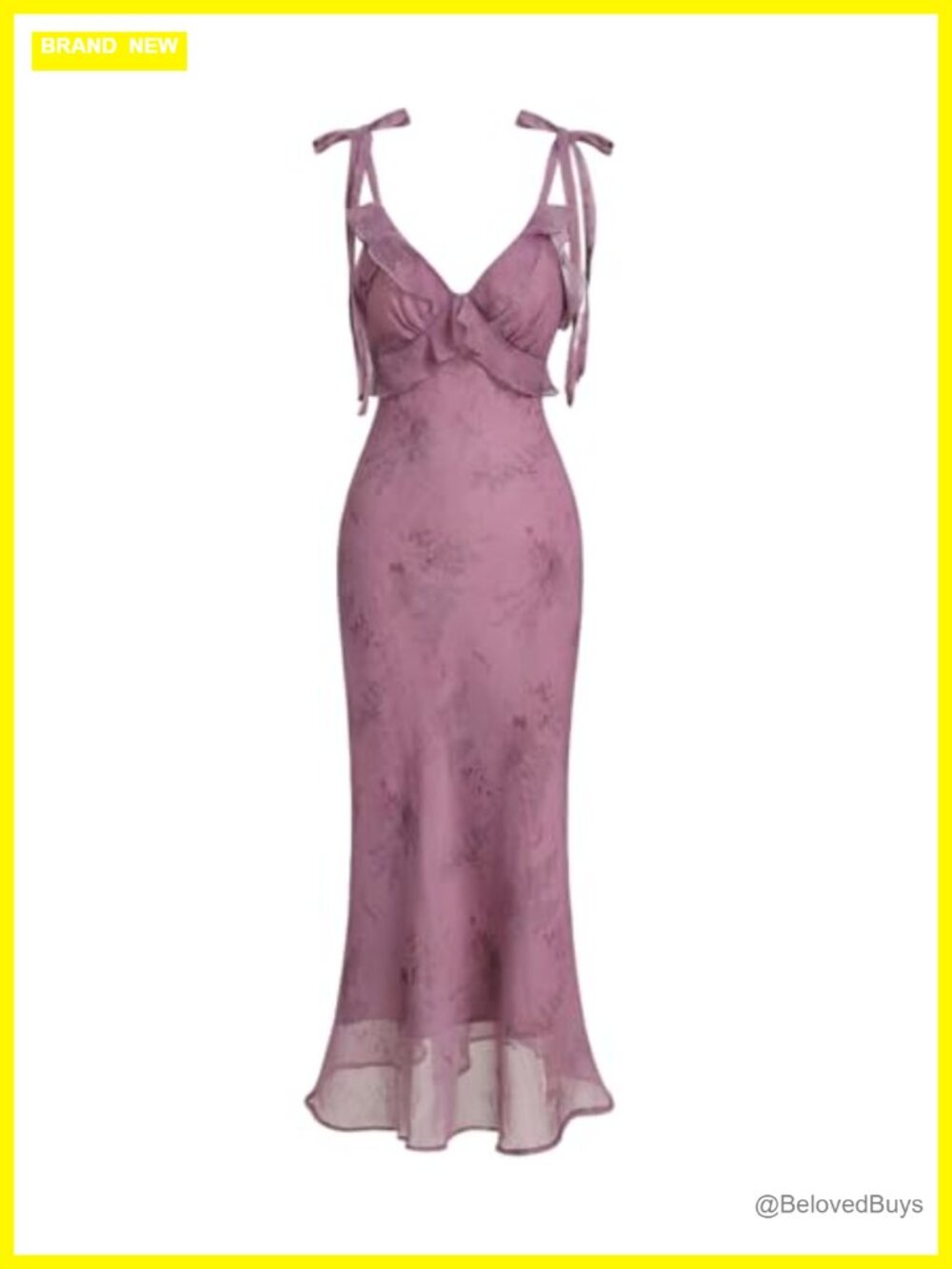 RIHOAS Floral Midi Dress V-Neck Sleeveless Flowy Formal Wedding Guest